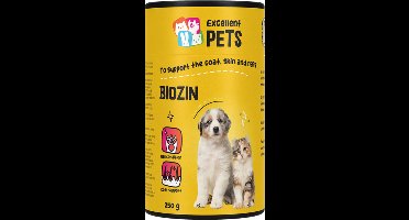 Excellent Pets Huid, vacht en nagels 250 gr - Bevat Biotine, Zink, Methionine en Keratine - Weerstand Hond & Kat Supplementen - Biozin