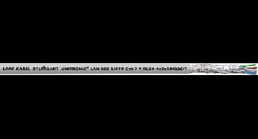 10 meter Lapp 2170144 UNITRONIC LAN 600 S/FTP CAT7 Y FLEX 4x2x26 AWG Ethernet IP 7-draads I 600 MHz I LABS-vrij I LAN-kabel I installatiekabel I netwerkkabel I Profinet-kabel I datakabel grijs