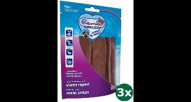3x100 gr Renske gezonde beloning vlees strip eend hondensnack