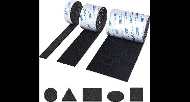 zelfklevende viltkussens, 3 rollen zelfklevend vilt met 3M-lijm, sterke viltstrips Stoelen en meubelpoten, in elke gewenste vorm gesneden, zwarte meubelpads - [120 * 10 cm / 120 * 5 cm / 120 * 2 cm]