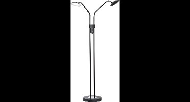 Fischer & Honsel - Vloerlamp Tallri - 135 cm - 2x LED 7,5 W (incl.) - Dimbaar - Zwarte