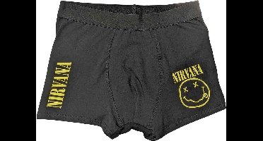 Nirvana - Yellow Smile Boxershorts - M - Zwart
