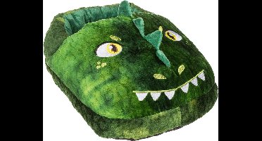 Out of the Blue - voetenwarmer groot slof dinosaurus - one size - 30 x 27 cm - dierensloffen