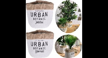 Plantenmanden - 2 stuks - Jute - woondecoratie - plantenpot - plantenmand binnen -plantenmand