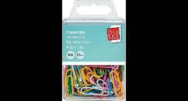 SOHO Paperclips – Gekleurde paperclips – Paperclips met kleur – 100 stuks – 30 mm