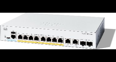 Cisco Catalyst 1300 - Netwerkswitch - Managed - Power over Ethernet (PoE) - 8 Poorten - Grijs
