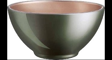 Luminarc Kommetjes - D13 x 6 cm - donkergroen - soepkommen/schaaltjes voor dessert/ontbijt - glas - metallic finish