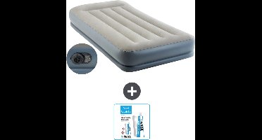 Intex Luchtbed - 1-Persoons - 99 x 191x 30 cm - Grijs - Inclusief pomp - Reparatieset