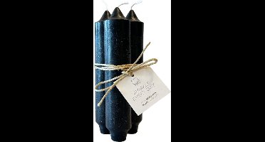 Leeff - Dikke kaars 'Chiel' (Set van 3, Zwart, 17 branduren)