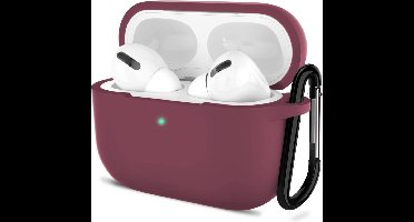 Shieldcase Case - beschermhoes geschikt voor Airpods Pro / 2 Pro silicone case - case geschikt voor Airpods Pro / Pro 2 hoesje - optimale bescherming - burgundy