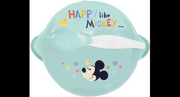 THERMOBABY MICKEY Maaltijdpakket 1e leeftijd - 1 knabbelschaar + 1 kom + 1 beker met handvat + 2 lepels