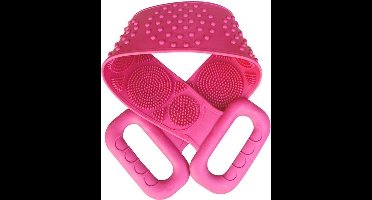 New Age Devi - omgeven Verwen jezelf met onze Rug schrubber - Doucheborstel - Lange Lichaamsborstel - Dubbelzijdig design - Rugborstel - Silicone - Krabber - Douche - Bad - Massage borstel - Bath towel - Back scrubber - roze