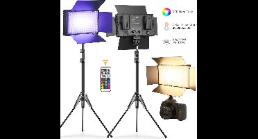 Luminex Pro RGB U800- studiolamp - fotografie accessoires - statief 2 m - bluetooth afstandsbediening - beter dan ringlamp - softbox studiolamp 3200k tot 5600k - 50 W - Studio lamp