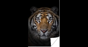 Poster Tijger - Wilde dieren - Portret - Zwart - Dieren - 20x30 cm