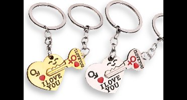 Sleutelhanger Set Met Sleutel En Hartje Voor Liefdespaar 10 Stuks (5 Paar)