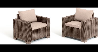 Allibert California Tuinstoel - 2 stuks - 83x68x71,5cm - Cappuccino