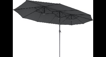 Hoppa! - Dubbele Parasol - 460 x 270 cm - UV-bescherming UPF 50+ - Parasol met Slinger - Grijs