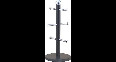 Michelino 46329 - Mokkenboom – Mokkenhouder – Mokkenrek Staand – Kopjeshouder – Koffiekopjes – Voor 6 Mokken - Grijs