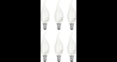 6 stuks | Ledmaxx LED Tip Kaarslamp 2W 249lm 2200K Mat Niet-Dimbaar | E14 | Zeer Warm Wit | 2 watt | 15.000 Branduren
