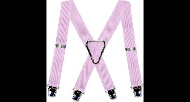 Pack 4-point Braces 'Striped' with wide extra strong sturdy Clips Pink Color