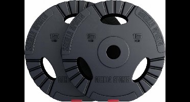 Gorilla Sports Gewichtsschijven - Olympisch - Halterschijven - 2 x 15 kg - Kunststof Gripper - 50 mm