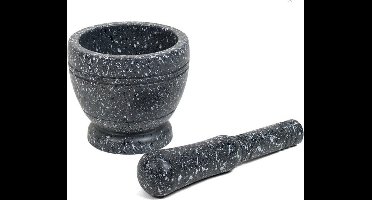 Gerimport Vijzel met stamper - antraciet grijs - kunststof - D10 cm