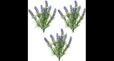 3x stuks lavandula/lavendel kunstplant 34 cm bosje/bundel - Kunstplanten/nepplanten