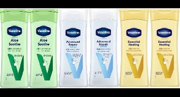 Vaseline bodylotion set van 6 (Advanced Repair - Aloë Soothe - Essential Healing) 200 ml