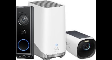 eufy Security eufyCam 3 + Video Doorbell E340 + HomeBase 3 - Bundelvoordeel
