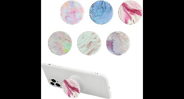 6 stuks mobiele telefoongrepen - 360° telefoon-ring-greephouder - uittrekbare sokkel en handgreep voor smartphones en tablets - met één inklapbaar ontwerp en airbag houder