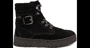 Marco Tozzi zwarte laarzen met bont gevoerd echt leer zwart - 42