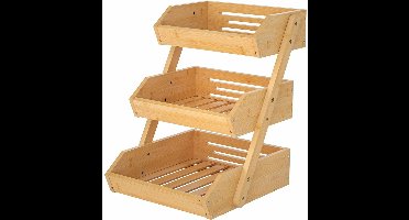 DailySupplies® Fruitschaal - Fruitmand Etagere 3 laags - Bruin