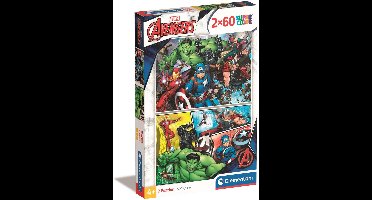 Clementoni - Puzzel - 2x60 Stukjes - Marvel Avengers - Puzzel Voor Kinderen - Vanaf 5 Jaar