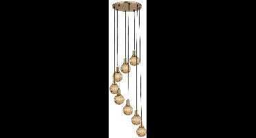 PTMD Juliet Hanglamp - 38 x 38 x 180 cm - Glas - Goud