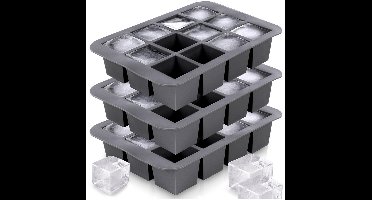 Ijsblokjesvorm Silicone 19,5x14x4 cm 3 stuks - Ijsblokjes