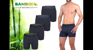 Bamboo Elements - Boxershort Heren - Bamboe - 4 Stuks - Navy - Ondergoed Heren - Heren Ondergoed - Boxer - Bamboe Boxershorts Voor Mannen