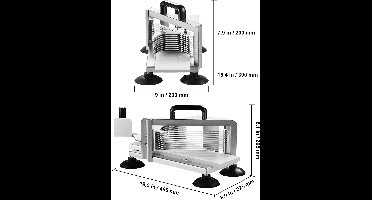 Tomatensnijder - Handmatige Tomatensnijder - Snijmachine - Mandoline - Groentesnijder - Frietsnijder - 0.38inch - Heavy-Duty RVS Snijmachine - Roestvrijstalen Voedselsnijmachine met Antislip Voeten