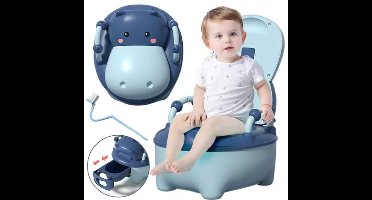 Potje Koe | Plaspotje kind | Potje peuter | Pot met deksel | Toiletpotje peuter | Toiletverkleiner | Opstapje | Blauw