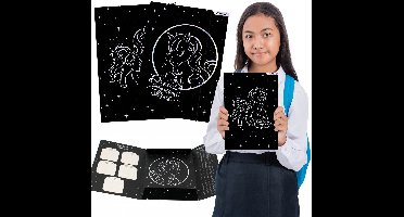 EENHOORN Elastomap Gelamineerde zwarte schoolmap met elastiek A4 VOOR MEISJES STARPAK