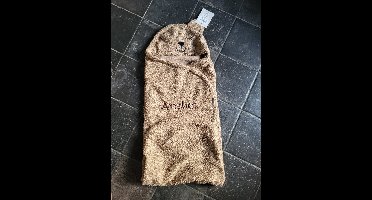 jollein wikkeldeken bear bouclé biscuit met geborduurde naam/baby deken gepersonaliseerd