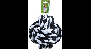 Boon Hondenspeelgoed Touwbal XXL - Katoen - zwart/wit - 17,5 cm