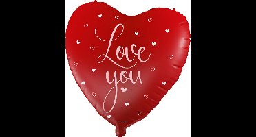 Folieballon hart - love you - 45cm - Pd party