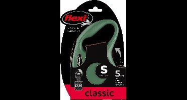 Flexi rollijn classic tape olijfgroen S - flexi lijn - groen - green - TOT 15kg