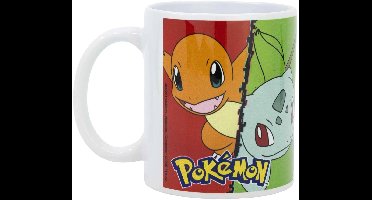 Pokémon Mok – Pikachu, Charmander, Squirtle & Bulbasaur – 325ml – Keramiek – Officieel Gelicenseerd – Vaatwasser- & Magnetronbestendig
