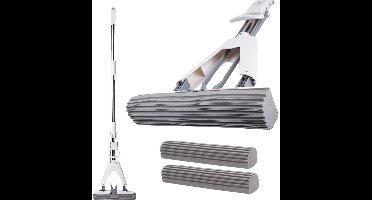 Boraboi® Super absorberende PVA mop met verstelbare telescoopsteel en polyvinylacetaat sponskop voor diverse vloeren