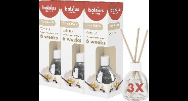 Bolsius True Scents - Geurstokjes - Vanille - 3 stuks - Voordeelverpakking - 60ml