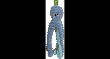 Boon hond speelgoed octopus corduroy met piep blauw 65cm - 1 stuk
