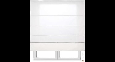 Storesdeco - Vouwgordijn met stokken, effen doorschijnend rolgordijn Crème, 180x250 cm