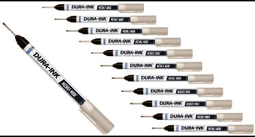set van 12 Markal DURA-INK 05 permanente marker zwart 20 mm – verlengde punt voor moeilijk bereikbare plaatsen