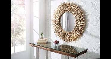 Handgemaakte teakhouten spiegel RIVERSIDE 80cm natuurlijk drijfhout - 36577